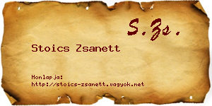Stoics Zsanett névjegykártya